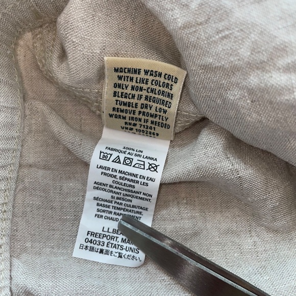 L.L. Bean Premium Linen Breezy Pull On Pant Tan Khaki Washable Size 10 - Picture 5 of 9